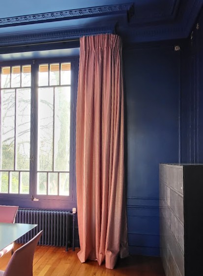 Rideaux roses tissus Rubelli